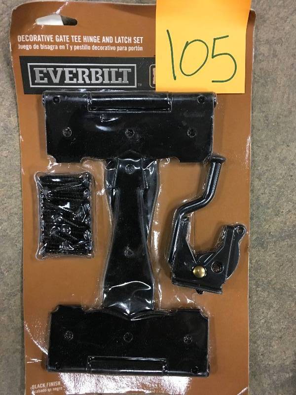 Everbilt Black Decorative Gate Hinge and Latch Set