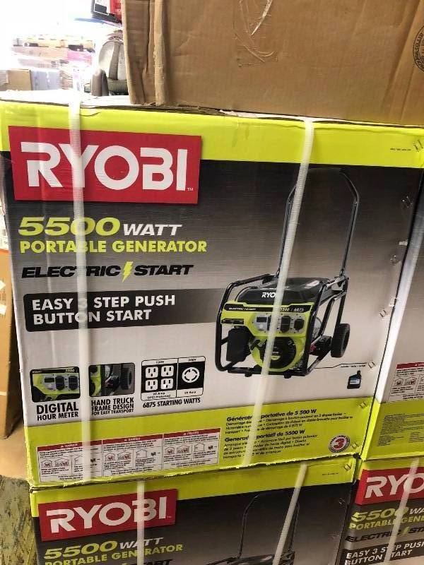 RYOBI 5,500-Watt Gasoline Powered Portable Generator NEW