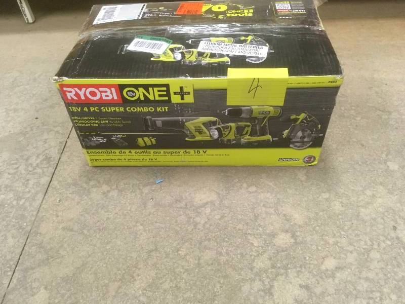 lot 4 image: Ryobi One 4 Piece Super Combo Kit in like new working conditions