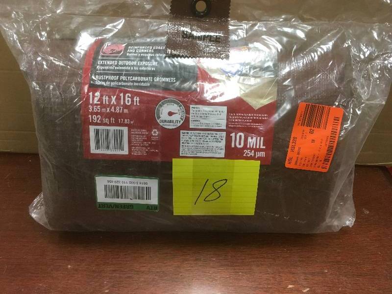 lot 18 image: Ever Tough 12 ft x 16 ft Reinforced Edges and Corners Tarp not used