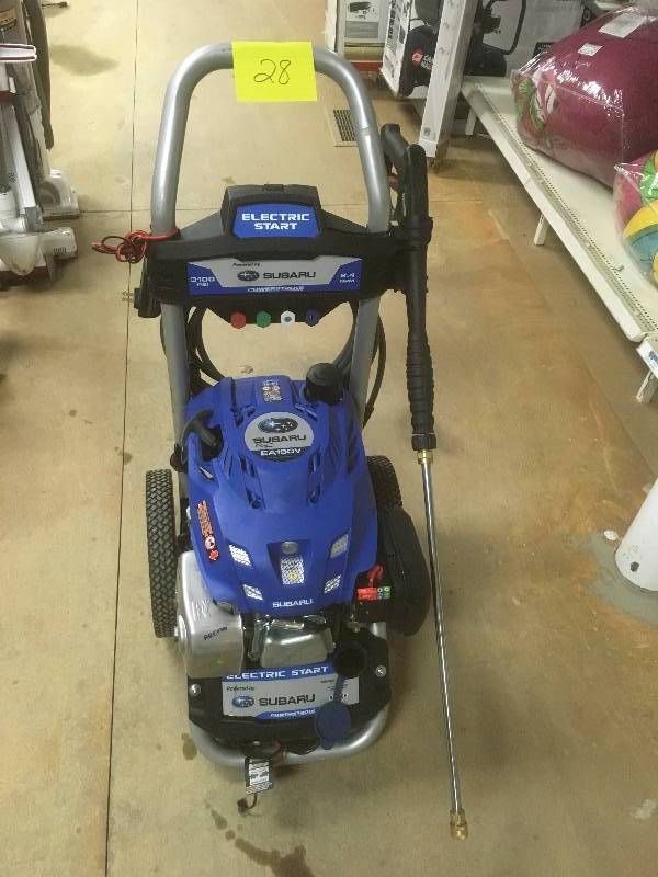 lot 28 image: PowerStroke Reconditioned 3100 PSI 2.4 GPM Subaru Electric Start Gas Pressure Washer in like new working conditions