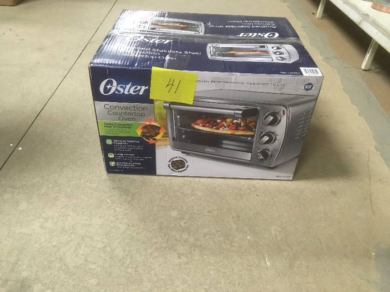lot 41 image: Oster 6 Slice Convection Countertop Oven Brushed Stainless Steel not used