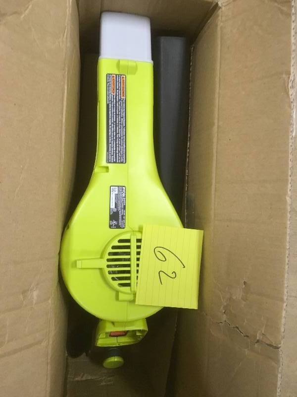 lot 62 image: Ryobi One 150 MPH 200 CFM 18 Volt Lithium-Ion Hybrid Leaf BlowerSweeper - Tool Only in working condition