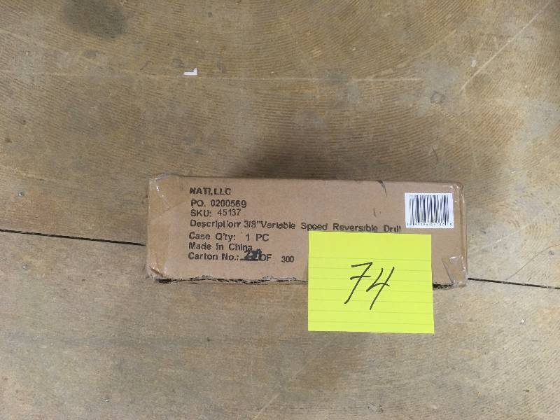 lot 74 image: NATI Speedway 38 in. Variable Speed Rev. Drill in like new working conditions