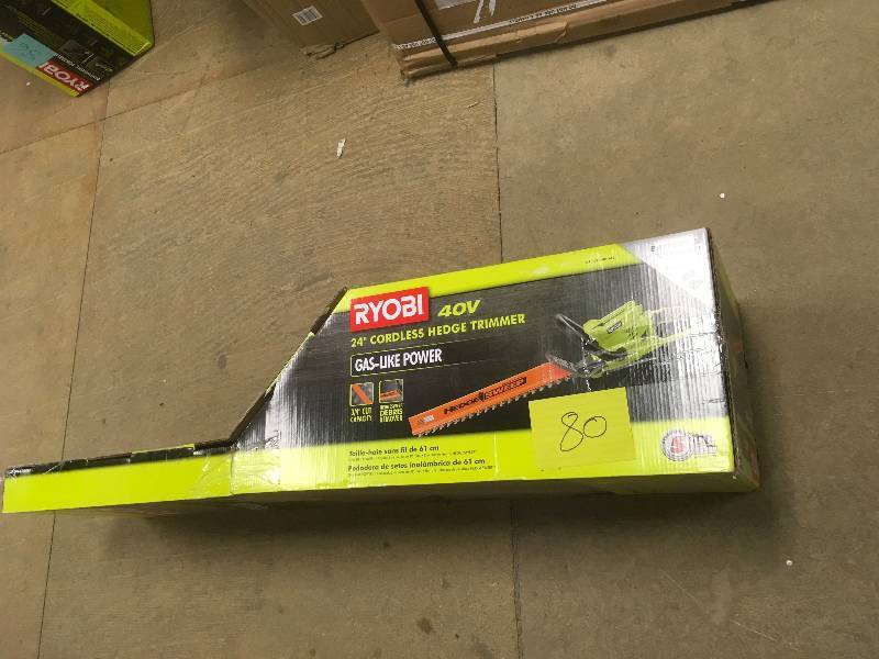 lot 80 image: Ryobi 40 Volt 24 Cordless Hedge Trimmer in working conditions