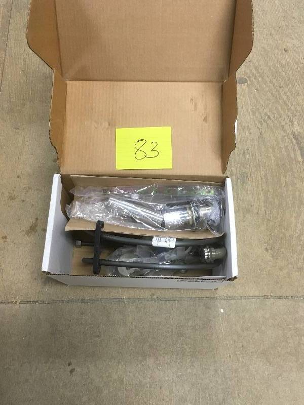 lot 83 image: Delta Victorian Two Handle Lever Lavatory Faucet wPop-Up Stainless not used