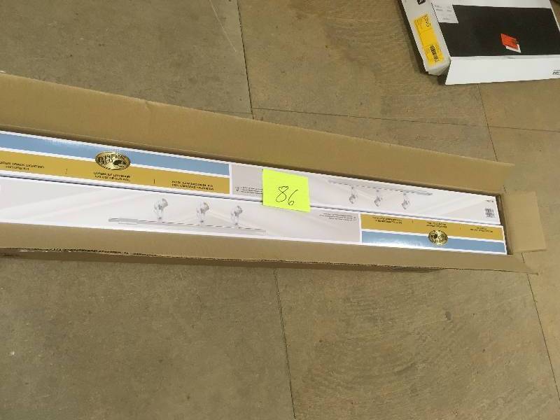 lot 86 image: Hampton Bay 3 Light White Pinhole Cylinder Linear Track Lighting Kit - Lot of 2 New
