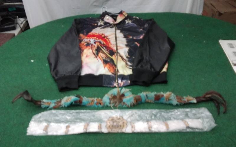 Jacket Size 2XL & 2 Feather Hat Bands