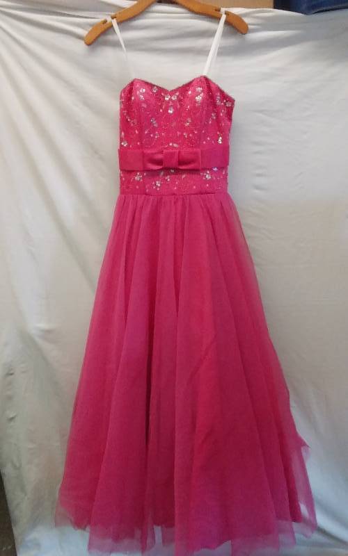 Fuchsia With Rhinestone Ball Gown Size 12