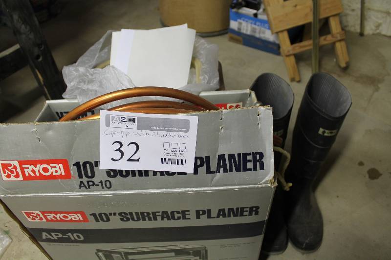 Copper Pipe, Waste Baskets, Rubber Work Boots