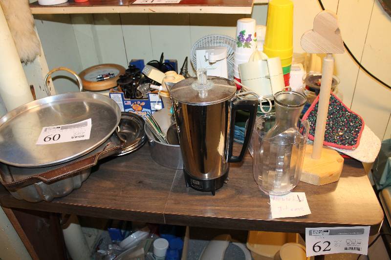 Coffe Maker, Pans, Pitcher, Carafe, Plastic Cups, Coffee Pot, And More