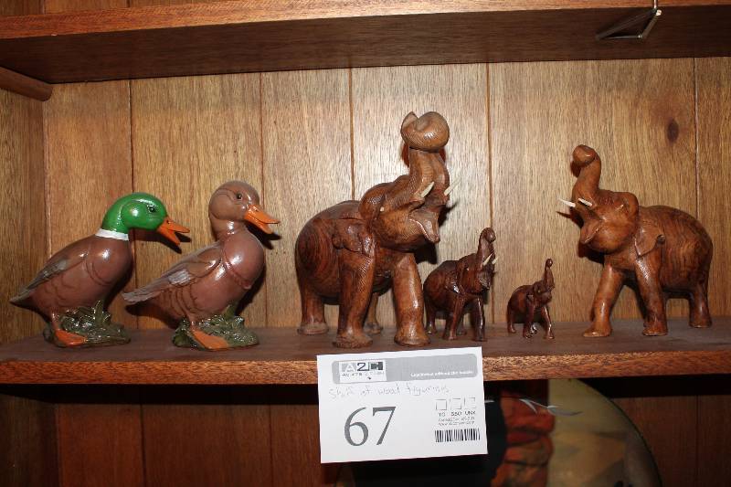 Wood Figurines - Ducks, Elephants