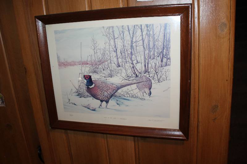 Edge Of The Lakes Pheasants by Chris Christianson #470500 Signed Numbered Framed Matted Wall Art