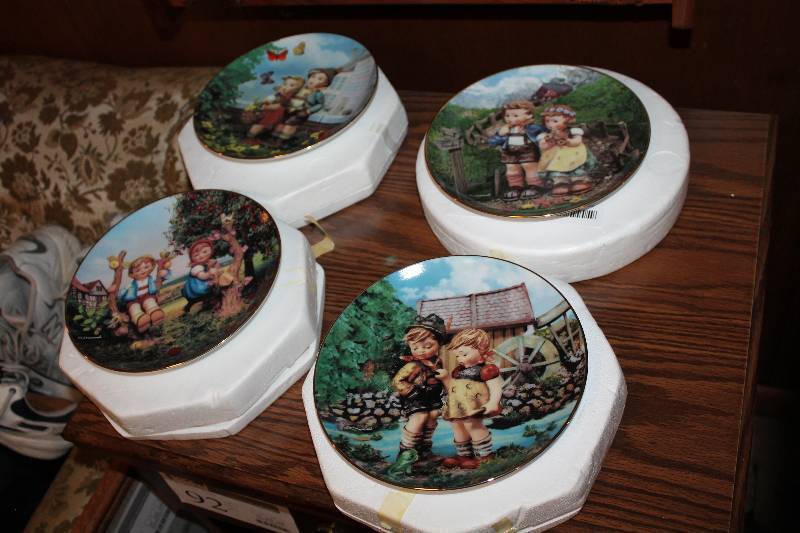 Lot of (4) Danbury Mint Collectors Plates - LT6247 Little Companions Hello Down There, Country Crossroads, Apple Tree Boy and Girl, Surprise
