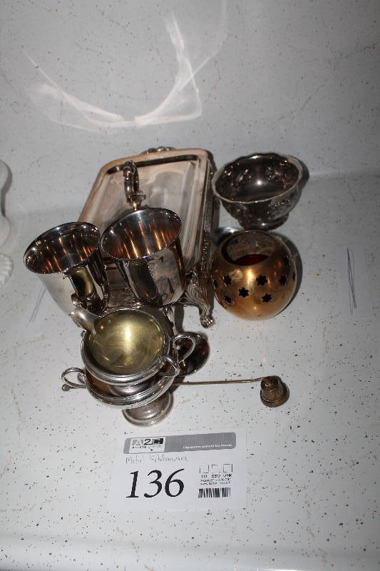 Metal Serving Set - Warming Pan w Lid, Bowls, Pitchers
