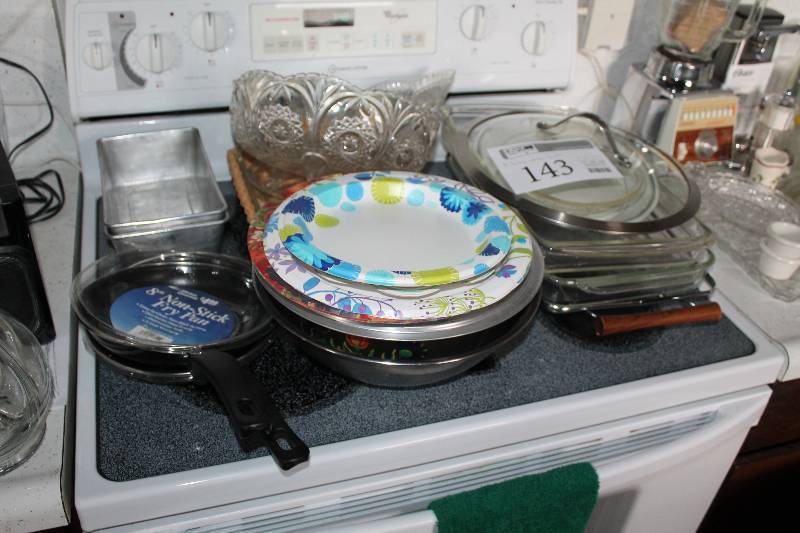 Pans, Plates, Glass Bowls