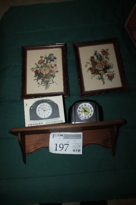 Small Shelf, Clock, 2-Pictures
