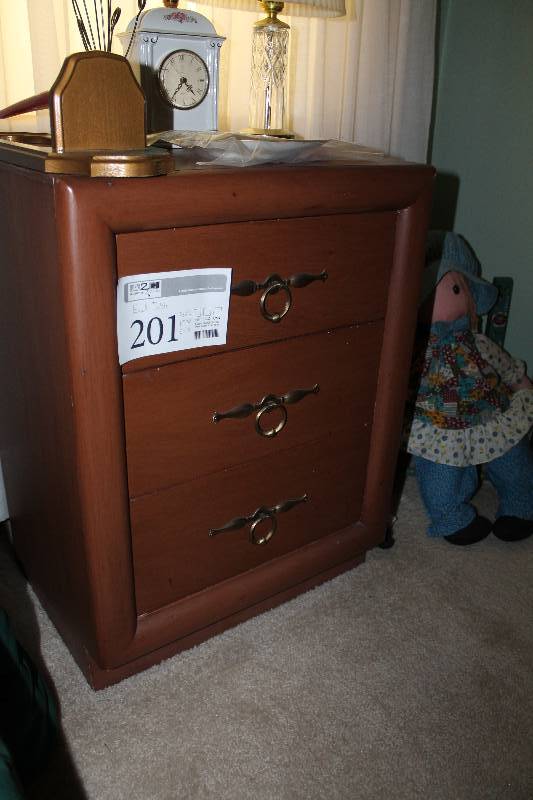 3-Drawer Wood End Table