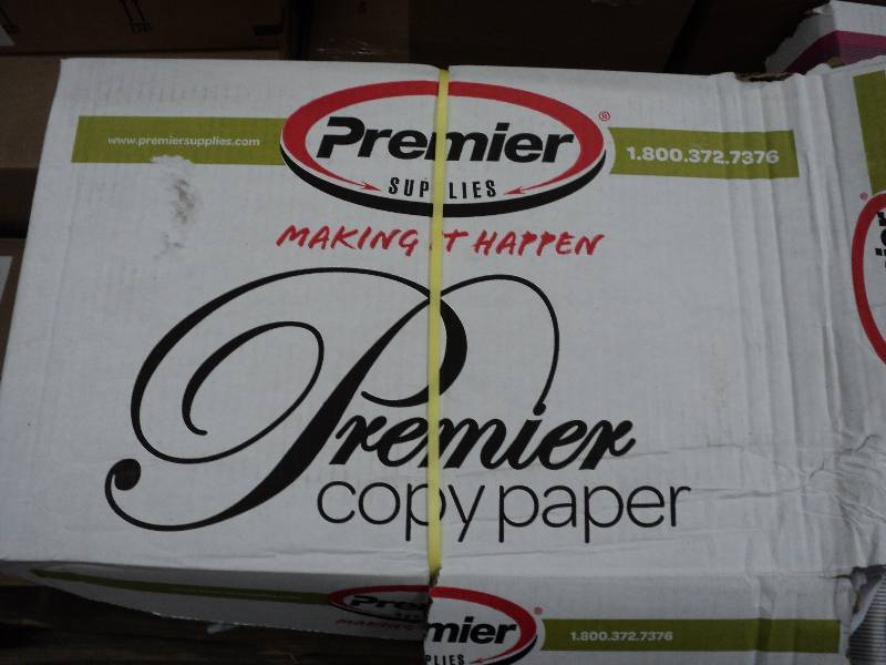 box of premier white copy paper...