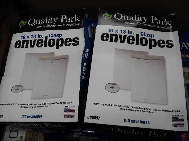 3 vinyl folders and 200 10x13 clasp...