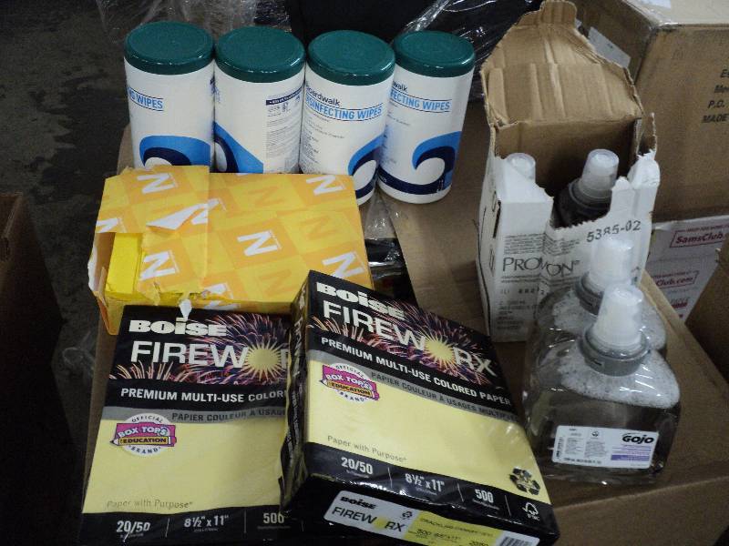 office paper, disinfecting wipes, a...