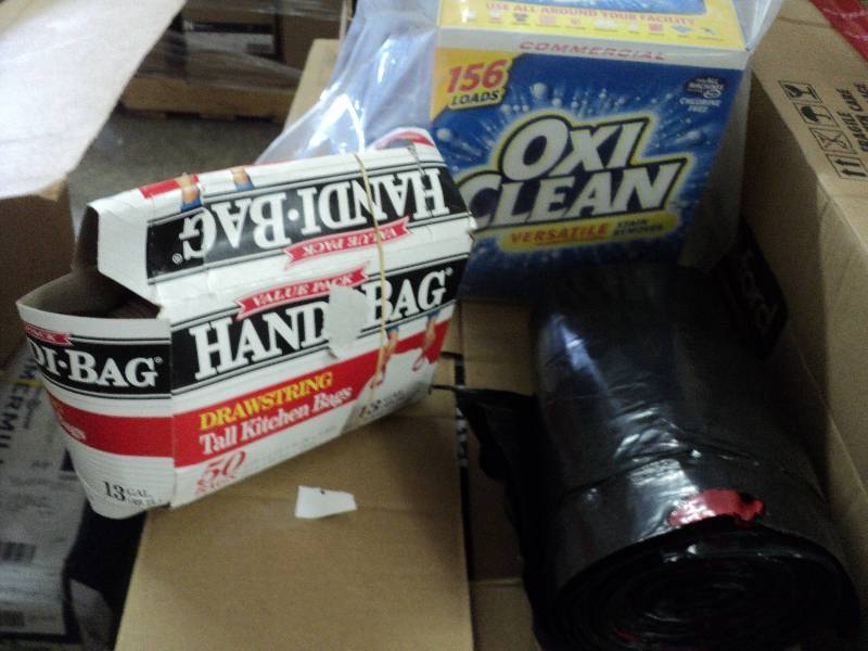 oxi-clean, kitchen size garbage bag...