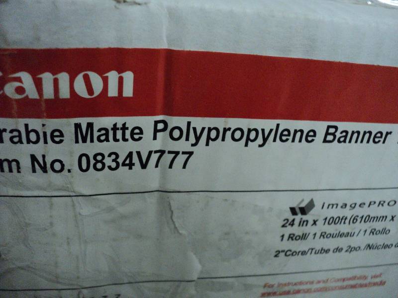 24inx100ft polypropylene banner...