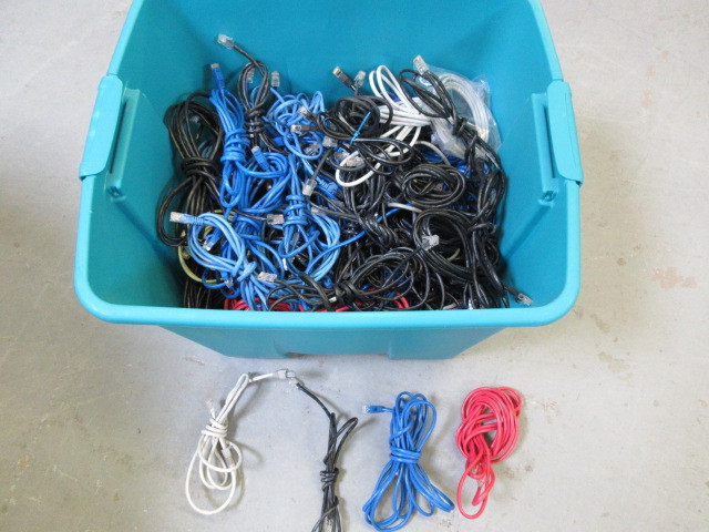 BIN OF ETHERNET CORDS