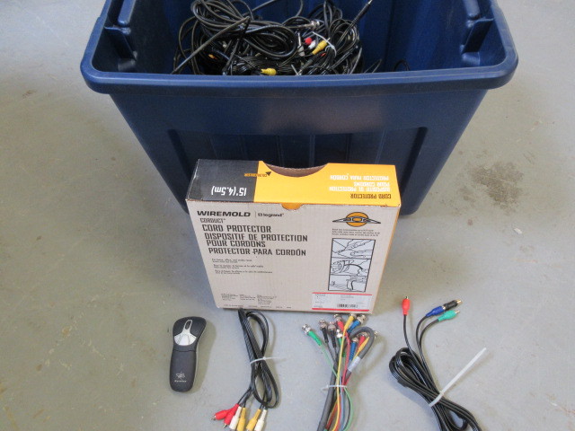BIN OF XRL MICROPHONE CABLES AND COAXIAL CABLES