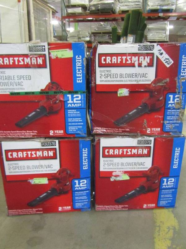 lot 8 image: Craftsman variable speed blower vacuum Craftsman 2 Speed Blower Vac(x3)
