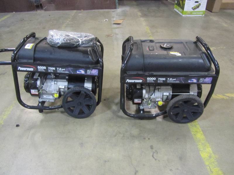 lot 11 image: Powermate 6,000-Watt Gasoline Powered Manual Start Portable Generator (x2)