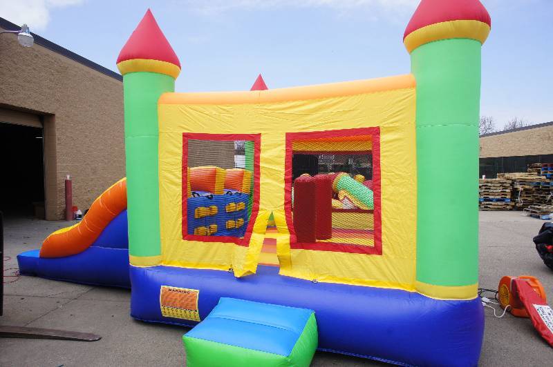 Combo double slide with pop-ups great for birthday parties