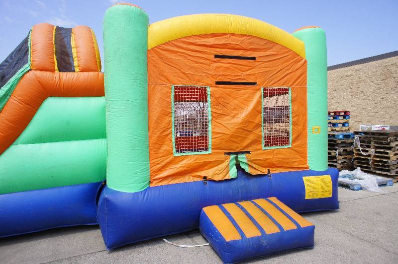 Bounce N Slide Action 18oz pvc great for backyard parties for any age 15 x 28 x 14
