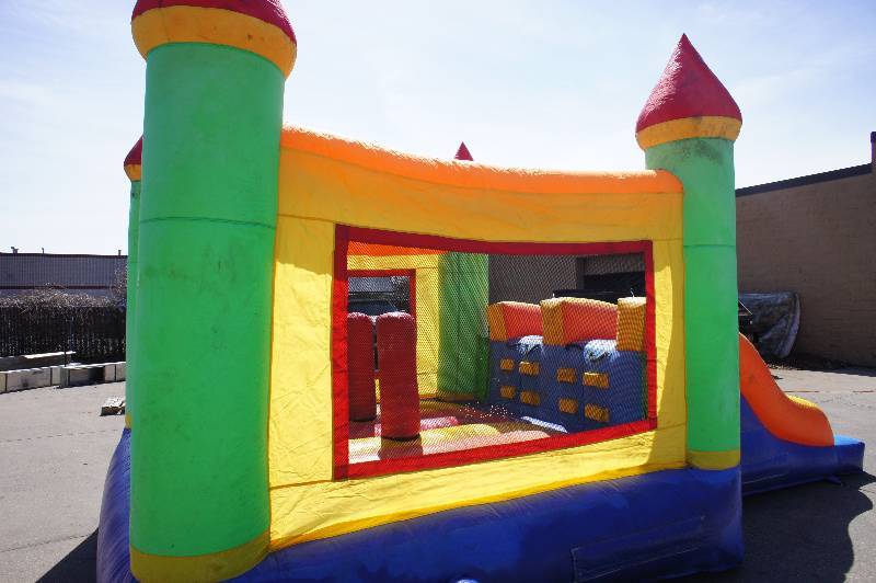 Combo double slide with pop-ups great for birthday parties