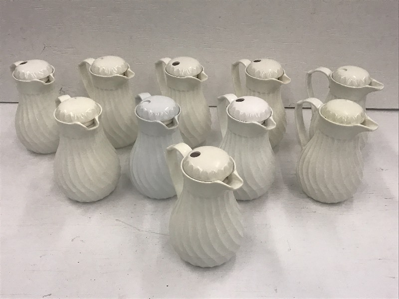 Lot Of (10) White Coffee Pitchers ...