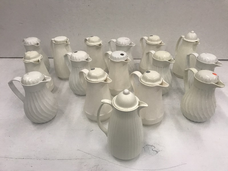 Lot Of (16) White Coffee Pitchers ...