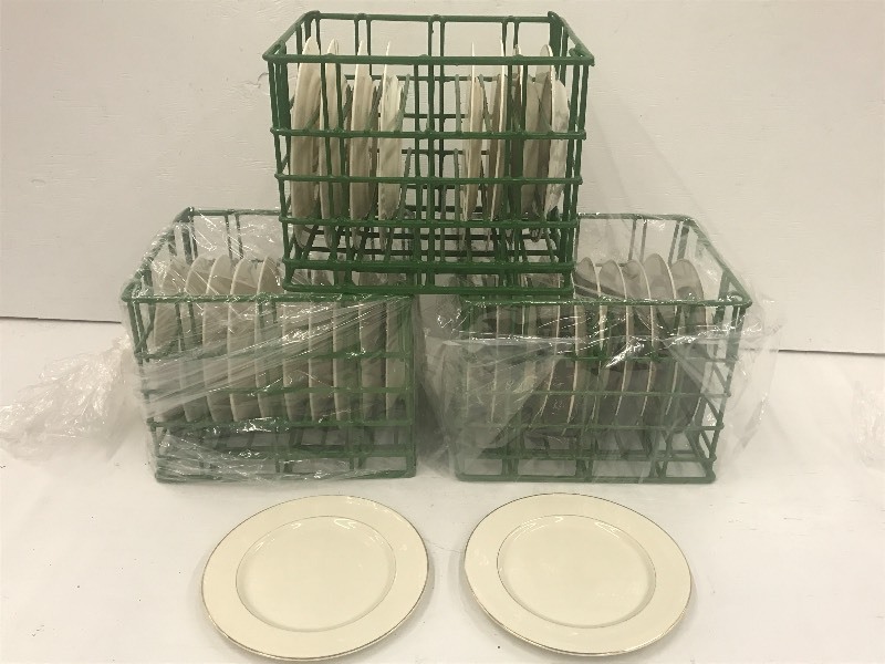 (3) Crates Of 10 Ivory Gold-Rim Di...