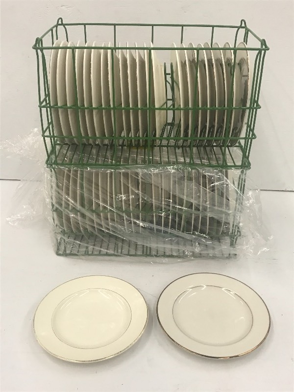 (2) Crates Of 10 Ivory Gold-Rim Di...