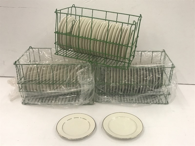 (3) Crates Of 9 Ivory Gold-Rim Din...