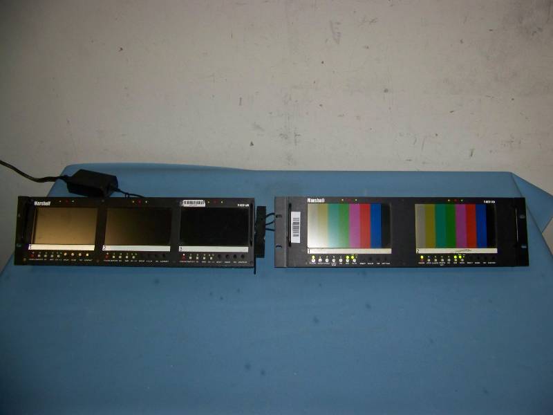 lot 9 image: Marshall, Rack Mountable, (3) 5.8 and (2) 7 Color Video Production Monitors