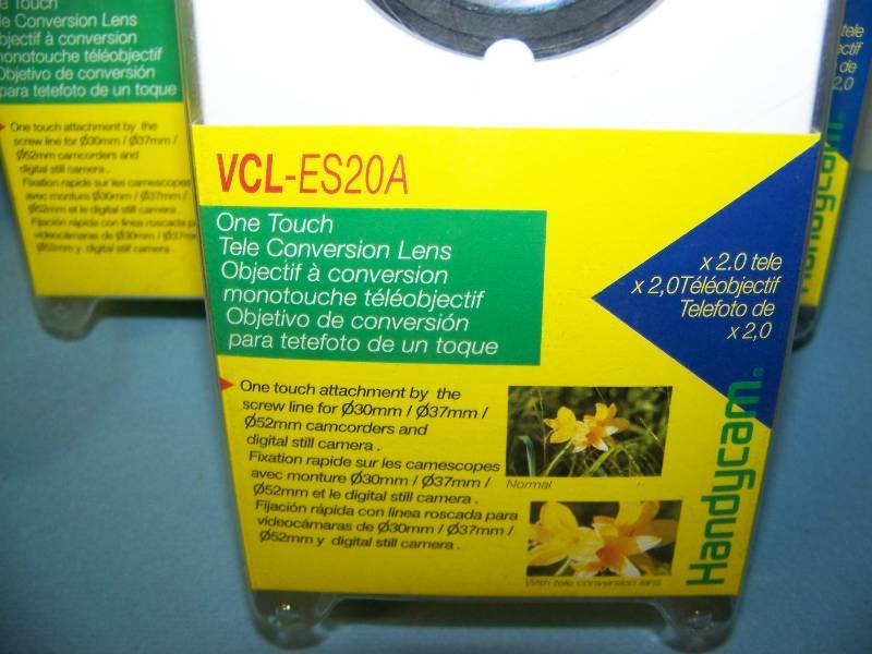 lot 80 image: Sony, HandyCam, One Touch Tele Conversion and Wide Conversion Lenses in Original Packaging