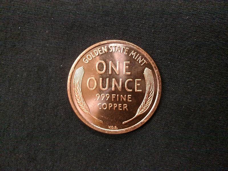 lot 123 image: Lincoln One Ounce .999 Copper Coin...