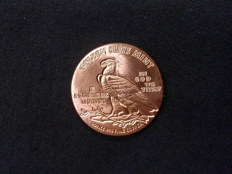 lot 126 image: Indian Head One Ounce .999 Copper C...