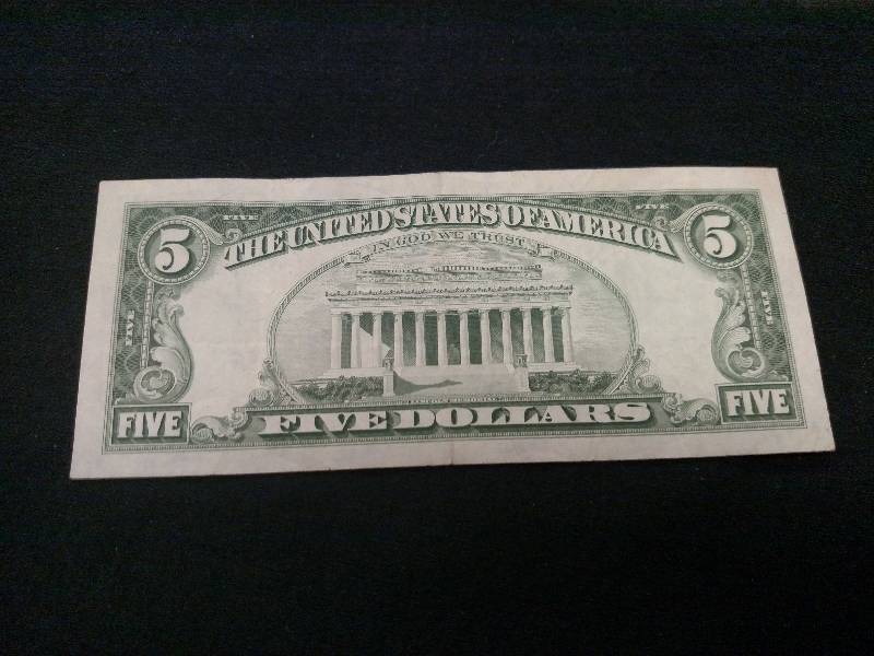 lot 160 image: 1963 Five Dollar Red Seal Note...