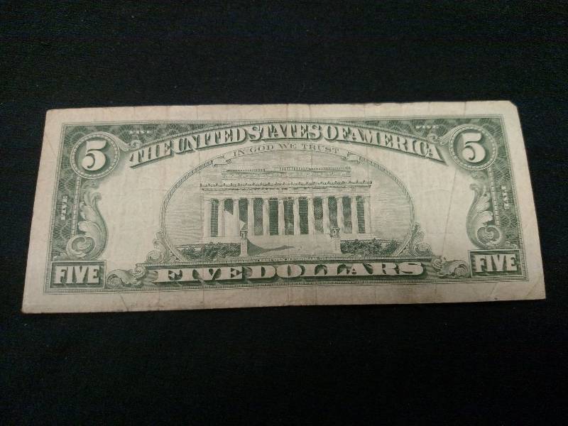 lot 161 image: 1963 Five Dollar Red Seal Note...