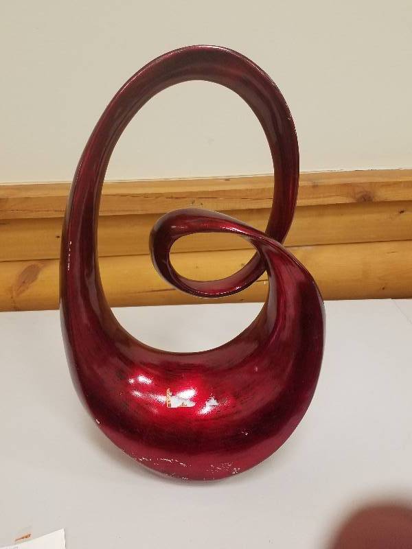 lot 8 image: 24 in. x 13 in. Decorative Abstract Sculpture in Colored Polystone