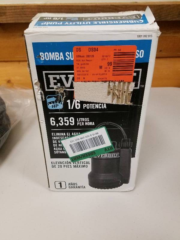 lot 37 image: Everbilt 16 HP Plastic Utility Pump and discharge hose