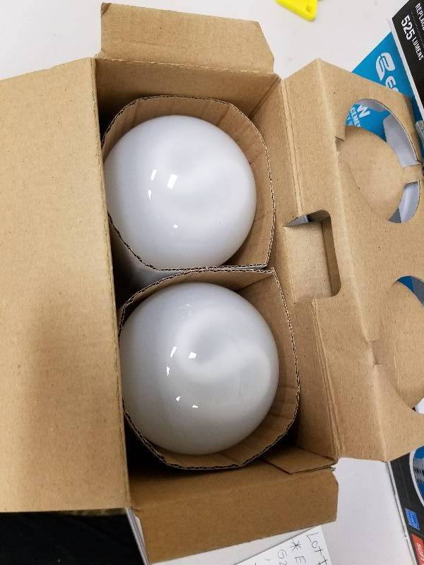 lot 46 image: Ecosmart Soft White G25 CFL Light Bulb, 40W Equivalent (2 Pack)