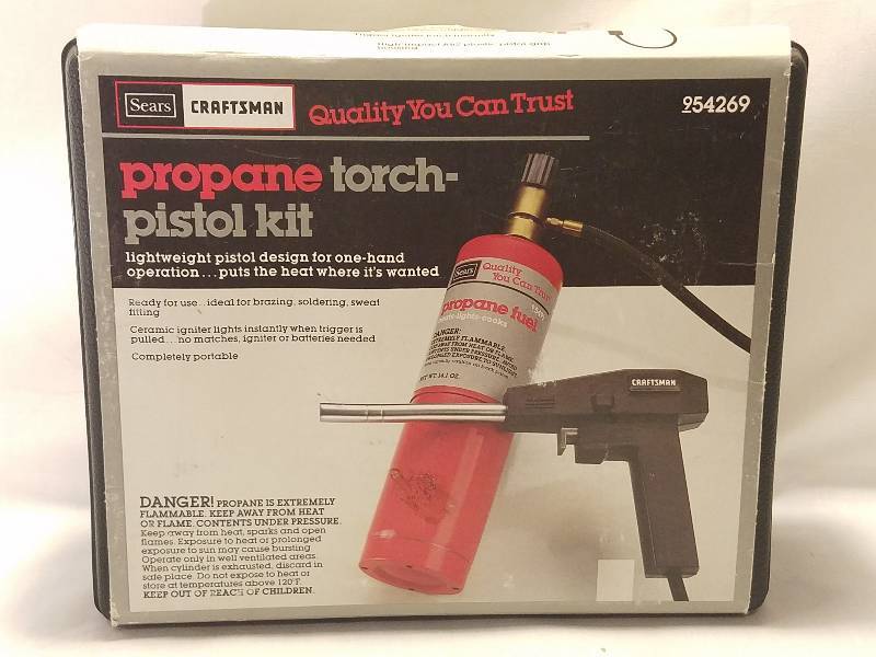 lot 205 image: SEARS CRAFTSMAN PROPANE TORCH PISTOL KIT