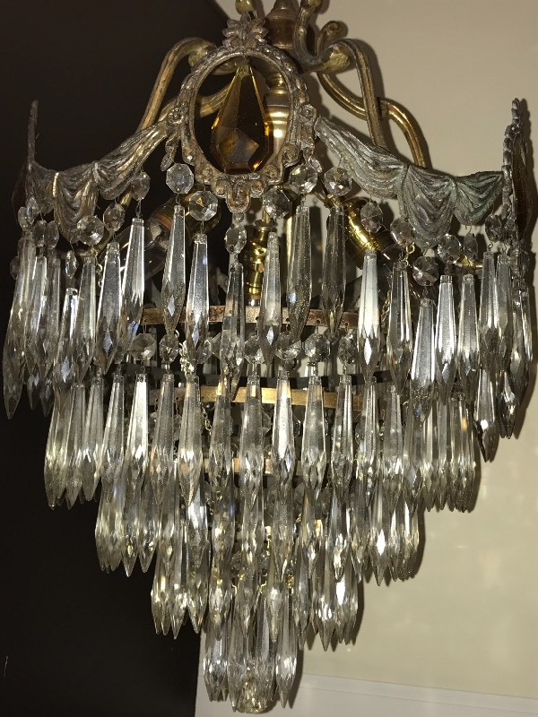 lot 209 image: 19TH CENTURY FIVE-TIER CHANDELIER